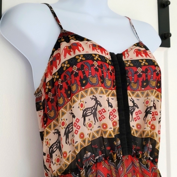 ♥️💕Staring at Stars bohemian print sheer tunic top size M - Picture 3 of 8